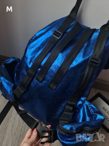 НОВА колекция спортна чанта в цвят СИН ХАМЕЛЕОН на Q DESIGN LAB. Тип- мешка, снимка 7 - Раници - 41267852
