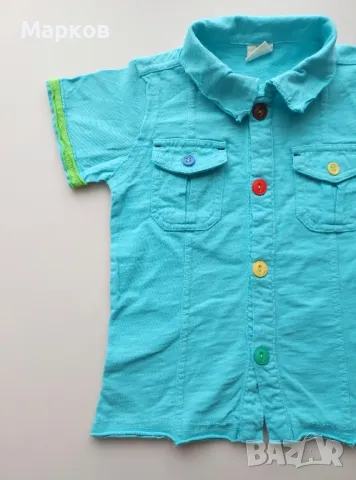 Детска Риза Къс Ръкав - 9-12м - 80см, снимка 3 - Други - 49109971