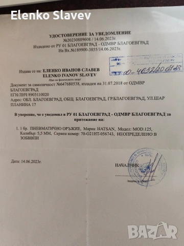 Въздушна пушка Hutsan Grizzly 125, снимка 5 - Въздушно оръжие - 53403470