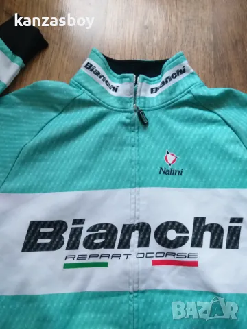 bianchi team celeste carbon windproof jacket - мъжко вело яке Л