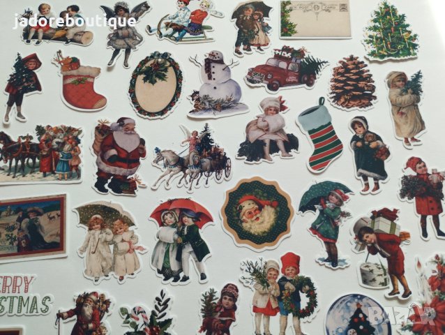 Дизайнерски скрапбук стикери Vintage Christmas 39 бр - V091, снимка 3 - Други - 42505340