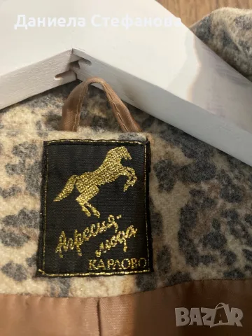 Леопардово палто, българско производство, снимка 3 - Палта, манта - 56226423