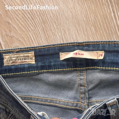 Дамски слим дънки Levi’s 711 размер W24 L32 сини, снимка 3 - Дънки - 53106551