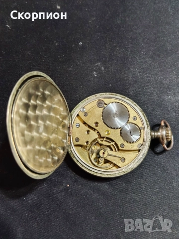 Швейцарски джобен часовник с посребрени капаци - REVUE - 17 РУБИНА, снимка 8 - Джобни - 47157361