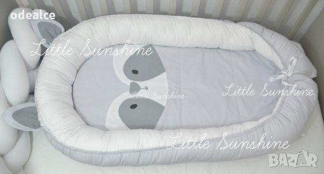 Преносимото легло Baby Nest ""Racoon"" - с ушички и апликирано матраче Енотче, снимка 5 - Бебешки легла и матраци - 36020604