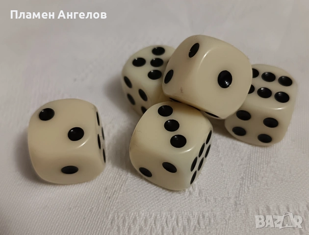 Комплект от 5 ретро зарове за барбут, игри, снимка 2 - Настолни игри - 53614740