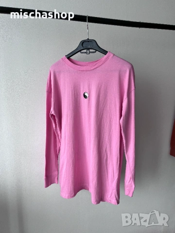 Розова блуза ин и ян, снимка 2 - Блузи с дълъг ръкав и пуловери - 53414736