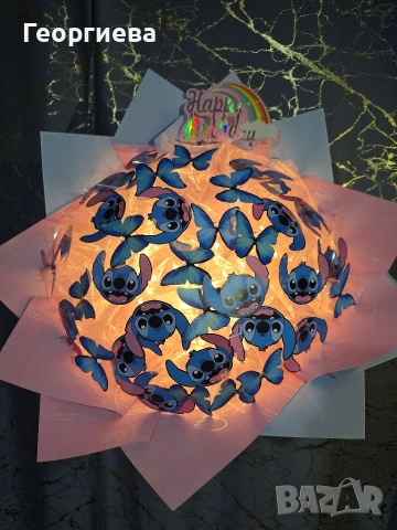 Светещ букет Стич , снимка 2 - Детски нощни лампи - 53186700