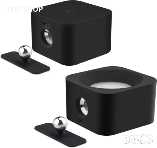 Акумулаторни лампи с магнитна стойка - комплект от 2 бр- ЧЕРНИ YIKANWEN, снимка 6 - Лампи за стена - 48772106