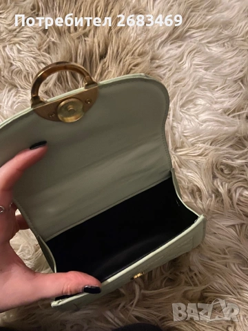 Малка зелена чанта с перли, снимка 4 - Чанти - 53090976