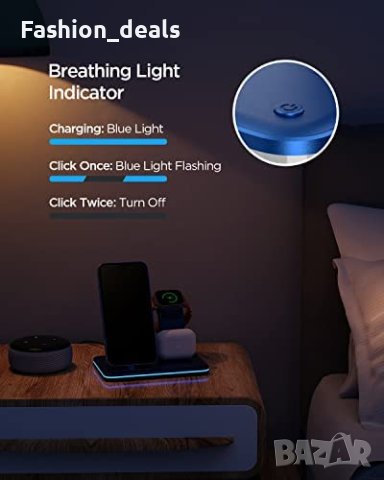 3 в 1 Нова стойка зарядно телефон слушалки часовник Магнитна станция iPhone Apple Watch AirPods, снимка 7 - Аксесоари за Apple - 40593770