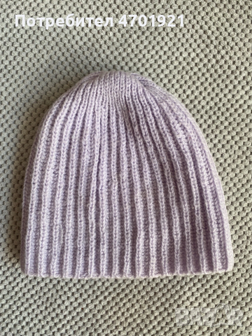 Лилава плетена шапка, снимка 3 - Шапки - 53136533