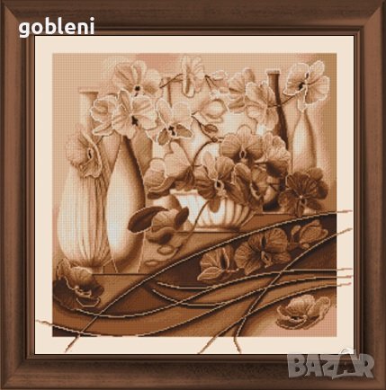 гоблен "НЕЖНИ ОРХИДЕИ" Д46 - размери 30*30 см,; 14 цвята; 47 лв.