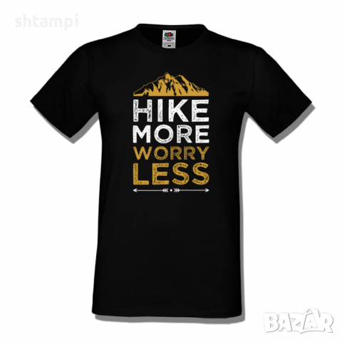 Мъжка тениска Hiking More Worry Less,Къмпинг,Планина,Изненада,Подарък,Поход,Връх,Хижа,, снимка 10 - Тениски - 36351992
