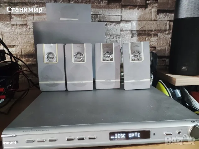 5.1 Домашно кино Philips HTR 5000 (Рисивър, Колони, Субуфер и Дистанционно), снимка 3 - Плейъри, домашно кино, прожектори - 55784074