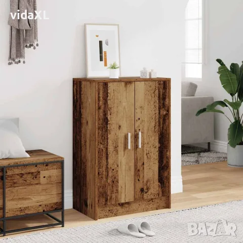 vidaXL Шкаф за обувки, старо дърво, 60x35x92 см, инженерно дърво, снимка 2 - Шкафове - 56148201