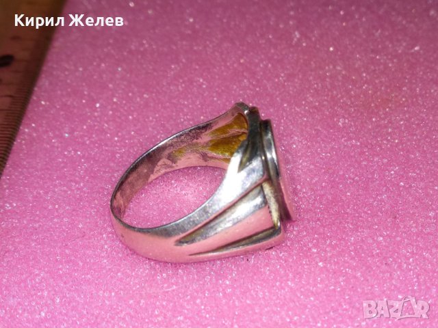 СТАР АРИСТОКРАТИЧЕН СРЕБЪРЕН ПРЪСТЕН ВИСОКА ПРОБА СРЕБРО 925 РЕТРО БИЖУ РЪЧНА ИЗРАБОТКА 41883, снимка 8 - Антикварни и старинни предмети - 44390497
