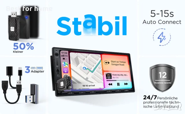 Безжичен адаптер за автомобил  MSXTTLY Carplay, снимка 7 - Мрежови адаптери - 49728028