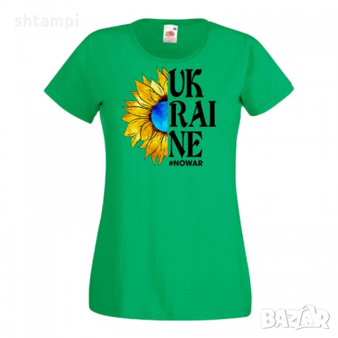 Дамска тениска NO WAR UKRAINE SUNFLOWER,подкрепям Укркайна, снимка 2 - Тениски - 36114164