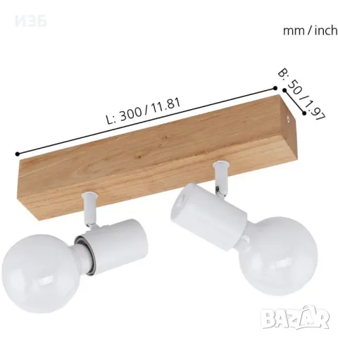 Eglo - Точково осветително тяло TOWNSHEND 3xE27/60W/230V, снимка 6 - Лампи за таван - 50305885