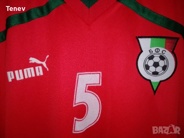 България #5 Георги Марков мачов гостуващ червен оригинален екип 2000/2001 Puma тениска фланелка, снимка 6 - Футбол - 52970866