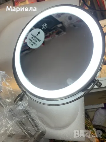 Двустранно увеличително огледало х20 , LED / Подвижно увеличително огледало за баня