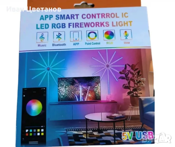 Дигитална LED лента за монтаж с ефект фойерверки