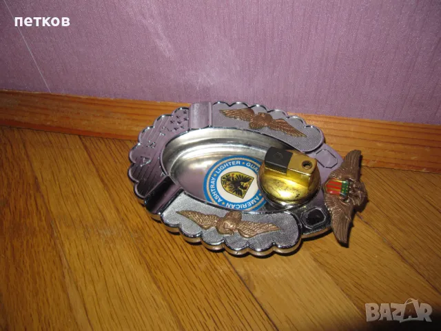 метален пепелник със запалка- Made in USA, снимка 9 - Колекции - 47569640