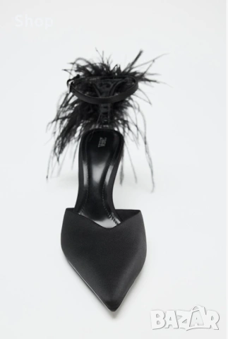 👡 Сатенени обувки на ток на Zara 👛, снимка 3 - Дамски обувки на ток - 53772997