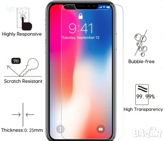iPhone X / iPhone 10 - стъклен протектор, снимка 2 - Фолия, протектори - 39410279