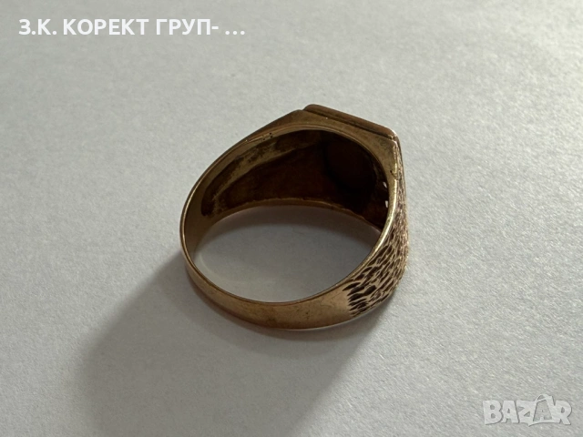 Мъжки златен пръстен 14К, снимка 6 - Пръстени - 53736151