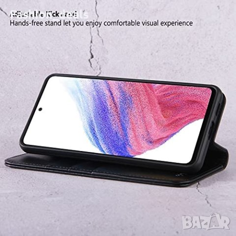Нов черен кожен калъф кейс гръб за телефон Samsung A53 Защита Самсунг, снимка 2 - Калъфи, кейсове - 40412796