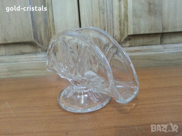 Стъклен кристален салфетник, снимка 2 - Антикварни и старинни предмети - 36017183