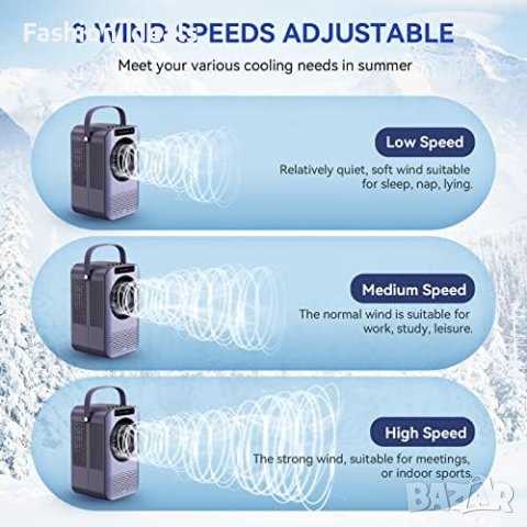 Нов Преносим вентилатор за бюро дом офис пътуване къмпинг 3 скорости, снимка 6 - Друга електроника - 41584206