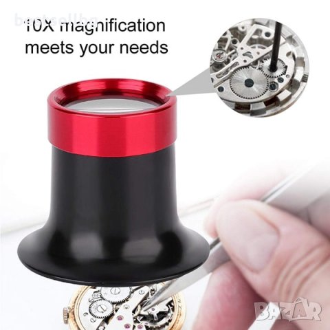 Професионална увеличителна лупа око 10X златарска часовникарска бижута, снимка 2 - Други инструменти - 35890522