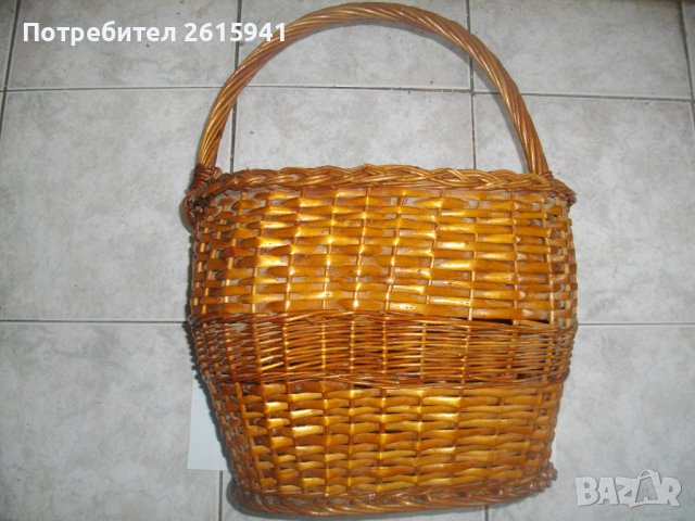 Стара Битова Кошница От Ракита-Голяма-Отлична-540х380х270мм-От Соца, снимка 2 - Саксии и кашпи - 39436658