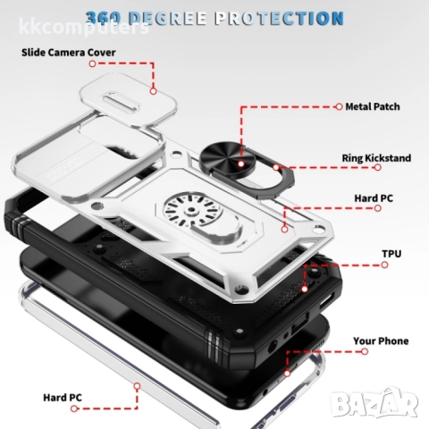 Samsung Galaxy A25 5G Удароустойчив Ring Holder Калъф и Протектор, снимка 7 - Калъфи, кейсове - 52738270