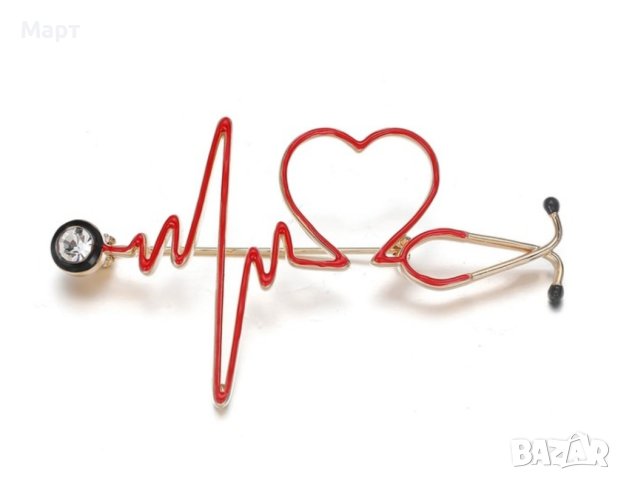 Медицинска Брошка Стетоскоп Подарък за студент Лекар Доктор Фармацевт , снимка 8 - Други - 37941029