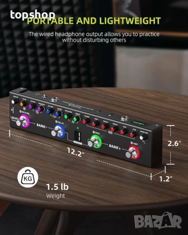 Чисто нов LEKATO Мултифункционален китарен ефект / педал с 36 пресета, редактируеми 4 модула..., снимка 8 - Ресийвъри, усилватели, смесителни пултове - 51572598