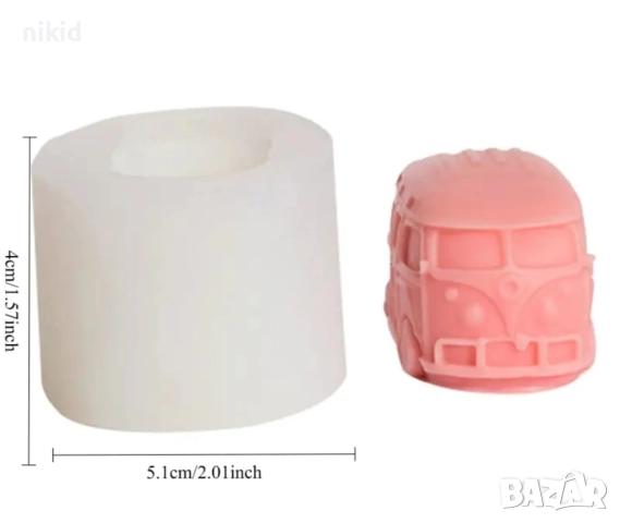 3D сет Коледни Автобус и елха силиконов молд форма фондан шоколад гипс свещ смола декор, снимка 10 - Форми - 52843930