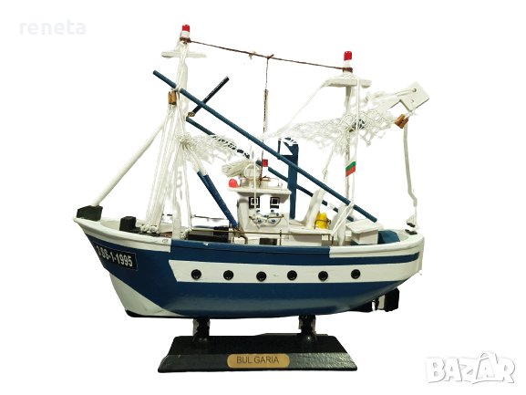 Кораб, Рибарска лодка, Дървена, 25х25 см, снимка 2 - Морски сувенири - 39039384