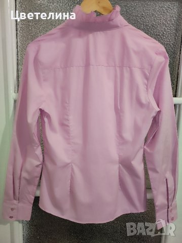 Дамска вталена розова риза с яка от харбали размер S цена 45 лв. dressforless, снимка 4 - Ризи - 42651133