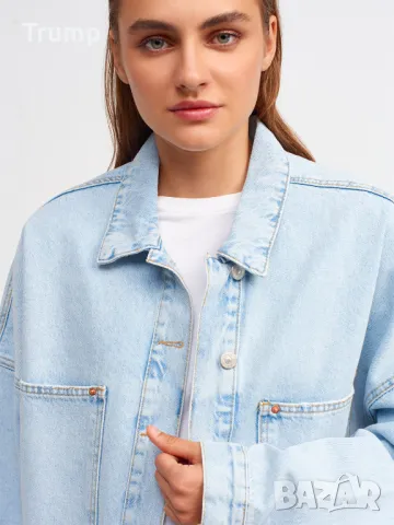 Дънкова риза,  яке , високо качество,  цвят бледосин , снимка 3 - Ризи - 49302644