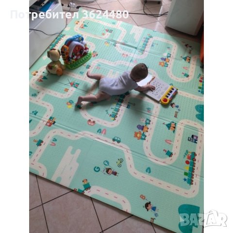 Детски двулицев килим/подложка за игра 200 х 180 см., снимка 2 - Други - 40324680