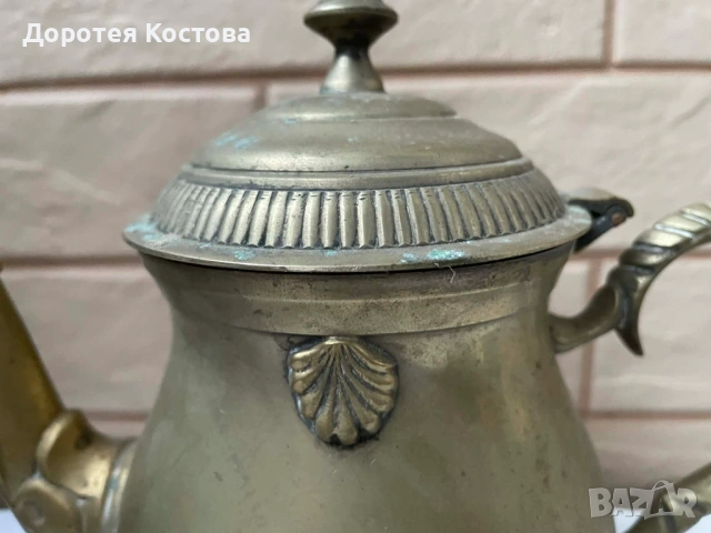 Красив месингов чайник от Англия, снимка 5 - Антикварни и старинни предмети - 53389479