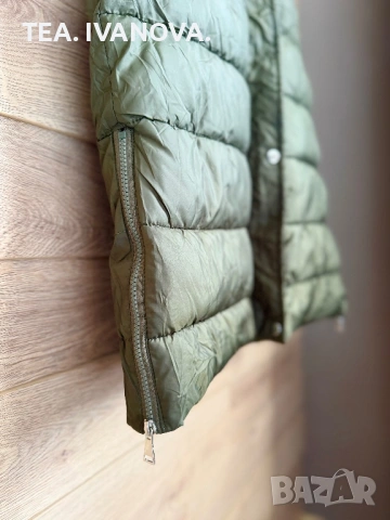 Дамски зелен дълъг елек / грейка, снимка 2 - Елеци - 53618396