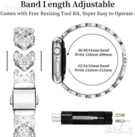 Нова Елегантна тънка каишка съвместима часовник Apple Watch с калъф 38 мм, снимка 3 - Смарт гривни - 41796349