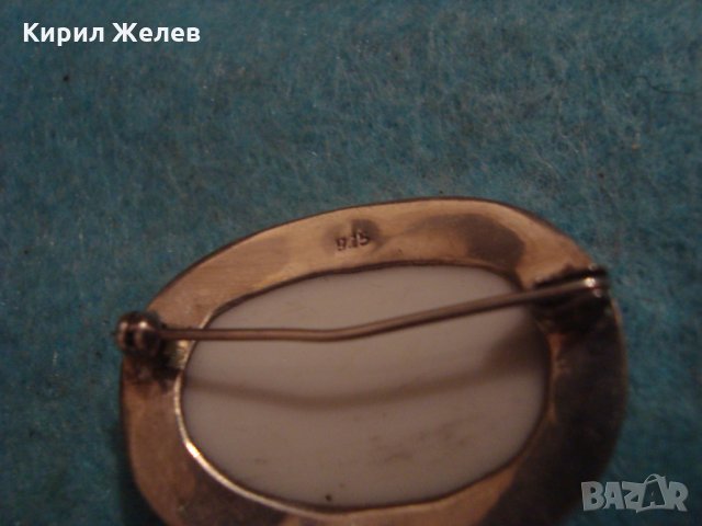 СТАРА СРЕБЪРНА БРОШКА с РЪЧНО РИСУВАН КОСТЕН ПОРЦЕЛАН СРЕБРО 925 МАЙСТОРСКИ БИЖУТЕРИЕН УНИКАТ 25370, снимка 15 - Антикварни и старинни предмети - 34852703