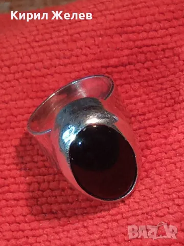 ЕФЕКТЕН ВинтиджАРТ СКЪПОЦЕНЕН СРЕБЪРЕН ПРЪСТЕН СРЕБРО 925 SEZGIN СЕЗГИН с ШЛИФОВАН ЧЕРЕН ОНИКС 29924, снимка 13 - Пръстени - 49913329