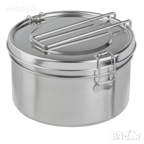 Кутия за храна от неръждаема стомана, 3 отделения, 1 л.